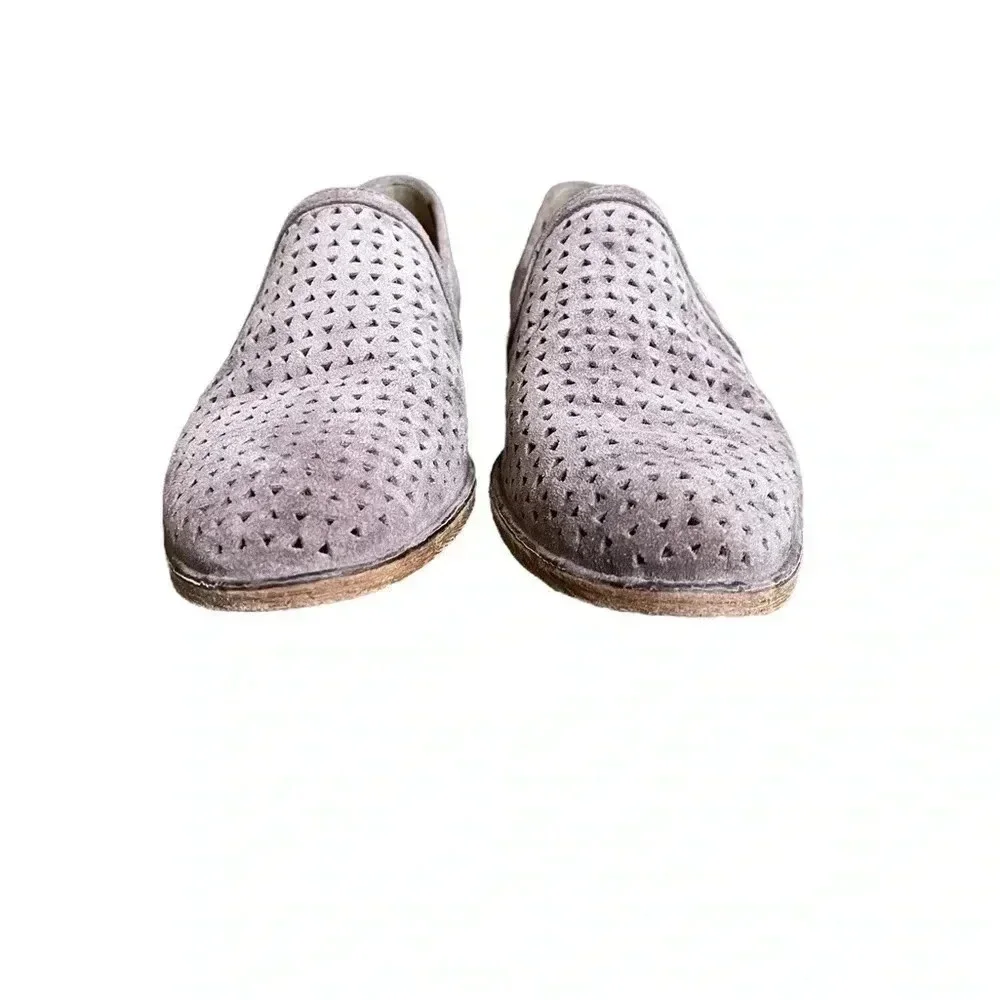 TRASK Ali Perforated Leather Suede Slip On Loafers Flats Women’s Size 7M